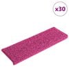 vidaXL Schodov&eacute; rohože 30 ks 65x21x4 cm ružov&eacute; s obdĺžnikov&yacute;m okrajom