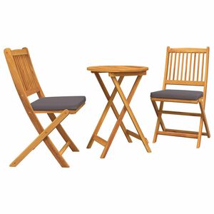 vidaXL Záhradný bistro set 3 pcs Hnedá akáciový masív