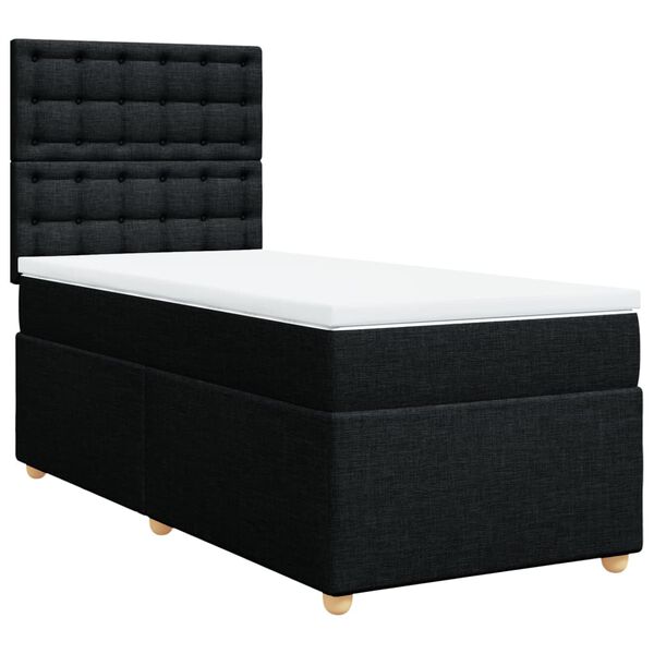 vidaXL Posteľn&yacute; r&aacute;m boxspring s matracom čierny 90x200 cm l&aacute;tka