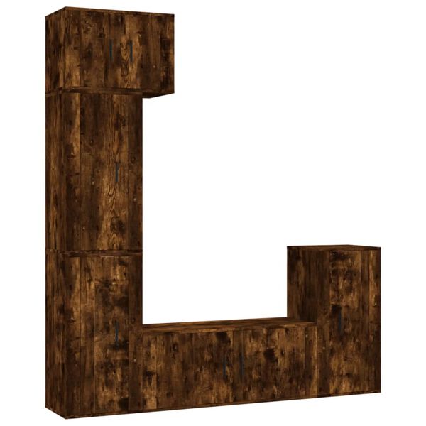 vidaXL 5-dielna súprava TV skriniek dymový dub spracované drevo