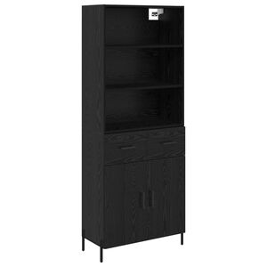 vidaXL Highboard Čierny dub 69,5 x 34 x 180 cm Kompozitn&eacute; drevo