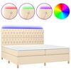 vidaXL Posteľ boxsping s matracom a LED kr&eacute;mov&aacute; 200x200 cm l&aacute;tka