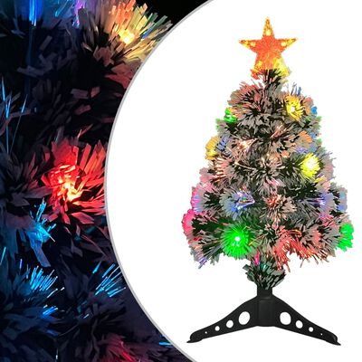 vidaXL Osvetlený vianočný stromček, bielo modrý 64 cm, optické vlákno