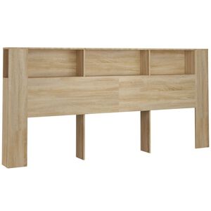 vidaXL Čelo postele so skrinkou dub sonoma 220x18,5x104,5 cm