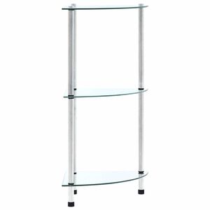 vidaXL Reg&aacute;l s 3 policami, priehľadn&yacute; 30x30x67 cm, tvrden&eacute; sklo