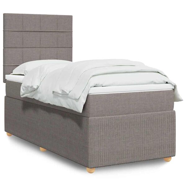 vidaXL Boxspring posteľ s matracom sivohned&yacute; 100x200 cm l&aacute;tka