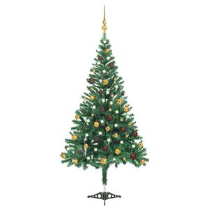 vidaXL Osvetlen&yacute; umel&yacute; vianočn&yacute; stromček+gule 210 cm, 910 vetvičiek