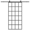 vidaXL Posuvn&eacute; dvere s kovan&iacute;m čierne 102x205 cm ESG sklo