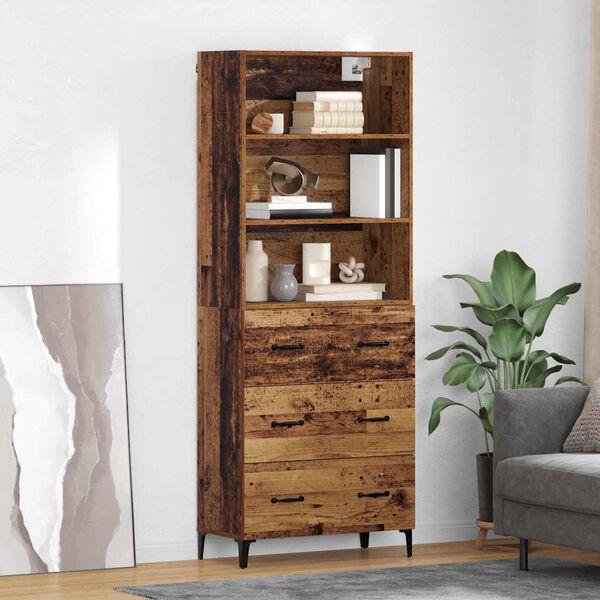vidaXL Highboard Star&eacute; drevo 69,5 x 34 x 180 cm Kompozitn&eacute; drevo