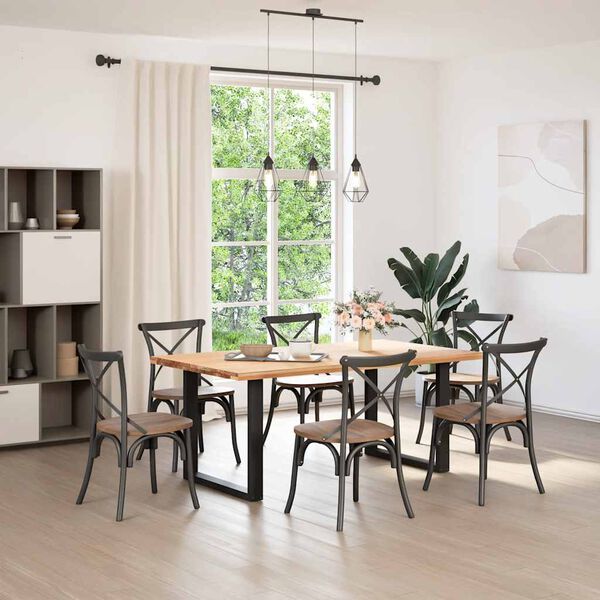 vidaXL Nohy k jedálenskému stolu v tvare U, 2 ks, čierne, 80 x (72-73) cm, oceľové