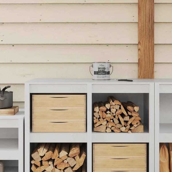 vidaXL Farba na drevo Sivá 16,5 x 16,5 x 15,9 cm Tlač na stenu