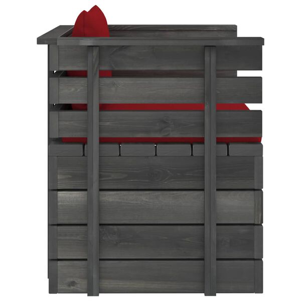 vidaXL 12-dielna z&aacute;hradn&aacute; s&uacute;prava z paliet s podložkami borovicov&yacute; mas&iacute;v