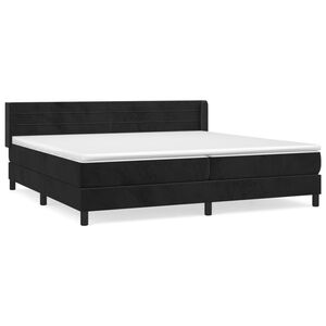 vidaXL Posteľn&yacute; r&aacute;m boxspring s matracom čierny 200x200 cm zamat
