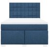 vidaXL Posteľný rám boxspring s matracom modrý 160x200 cm látka