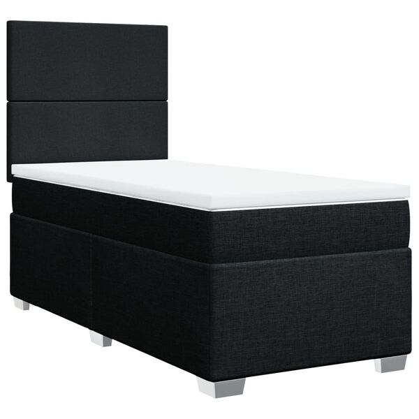 vidaXL Posteľn&yacute; r&aacute;m boxspring s matracom čierny 80x200 cm l&aacute;tka