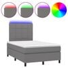 vidaXL Posteľ boxsping s matracom a LED tmavosiv&aacute; 120x200 cm l&aacute;tka