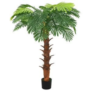 vidaXL Umel&aacute; palma Cycas s kvetin&aacute;čom 160 cm zelen&aacute;