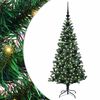 vidaXL Umel&yacute; predsvieten&yacute; vianočn&yacute; stromček Zelen&aacute; 120 cm PVC a kov