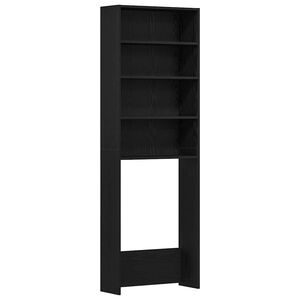 vidaXL Skrinka na pr&aacute;čku Čierny dub 64 x 24 x 190 cm Kompozitn&eacute; drevo