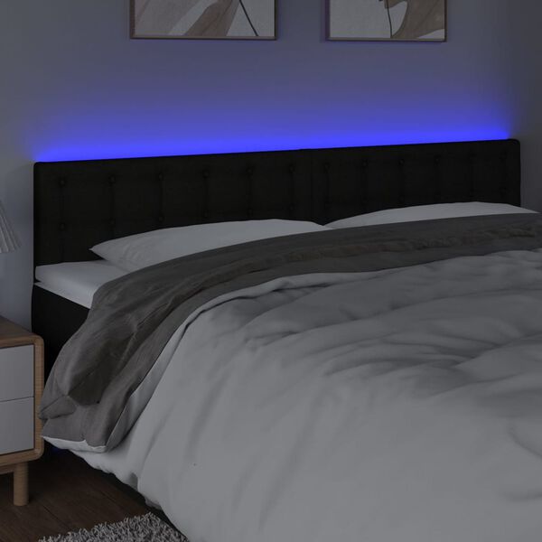 vidaXL Čelo postele s LED čierne 180x5x78/88 cm l&aacute;tka