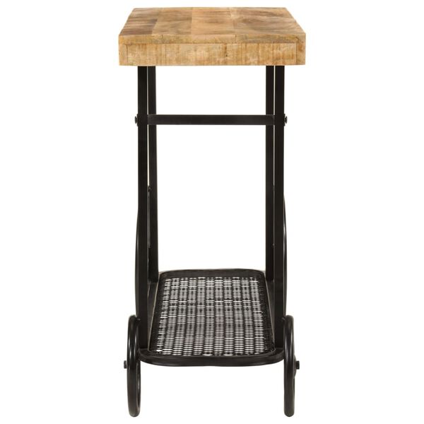 VidaXL Konzolov&yacute; stol&iacute;k 112x36x76 cm Mas&iacute;vne drevo mango a železo