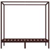vidaXL Posteľný rám so strieškou tmavohnedý 100x200 cm borovicový masív