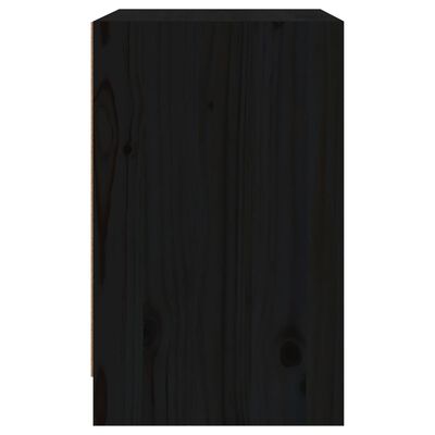 vidaXL Nočný stolík čierny 40x31x50 cm borovicový masív