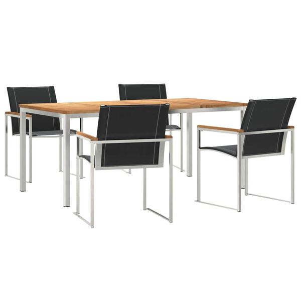 vidaXL Súpravajedálenskéhonábytkudozáhrady 5 pcs Masívne teakové drevo