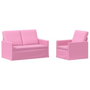vidaXL Sada pohoviek 2 pcs Ružov&aacute; L&aacute;tka