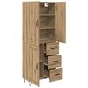 vidaXL Highboard 2 pcs Remeseln&yacute; dub Kon&scaron;trukčn&eacute; drevo a sklo