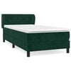 vidaXL Posteľn&yacute; r&aacute;m boxsping s matracom tmavozelen&yacute; 90x200 cm zamat