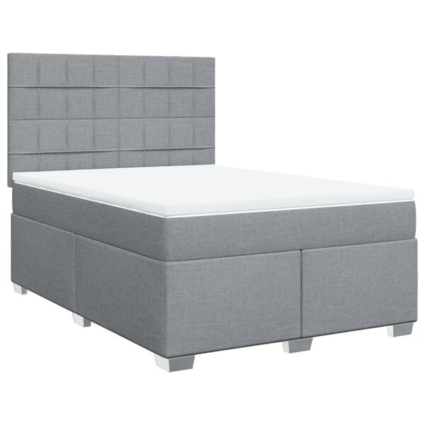 vidaXL Boxspring posteľ s matracom svetlosiv&aacute; 100x200 cm l&aacute;tka