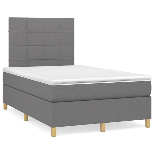 vidaXL Boxspring posteľ s matracom tmavosiv&yacute; 120x200 cm l&aacute;tka