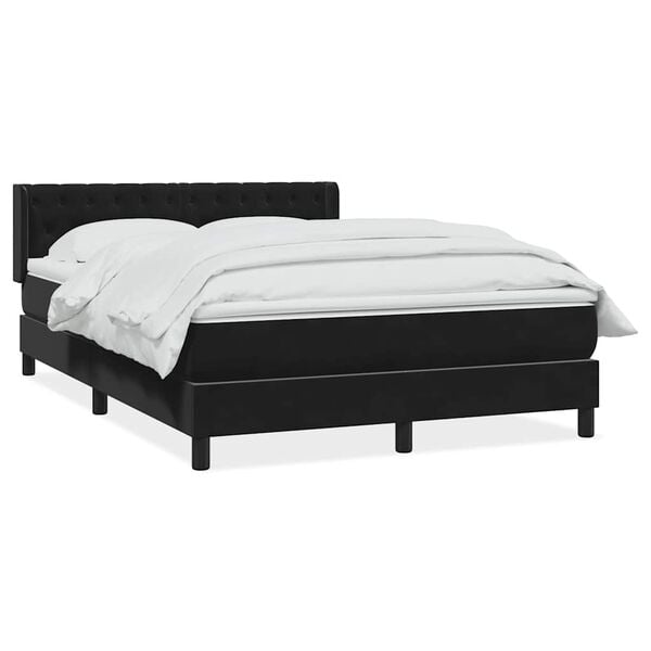 vidaXL Posteľn&yacute; r&aacute;m boxspring s matracom čierny 160x210 cm zamat