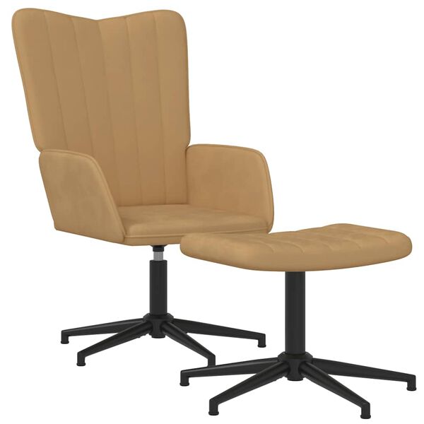 vidaXL Relaxačn&eacute; kreslo s podnožkou, hned&eacute;, zamatov&eacute;