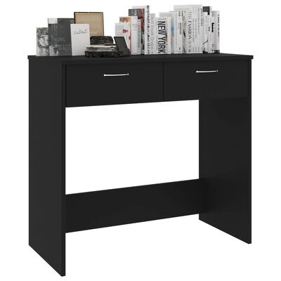 vidaXL Písací stôl, čierny 80x40x75 cm, drevotrieska