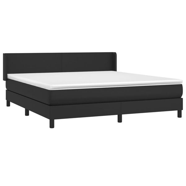 vidaXL Boxspring posteľ s matracom čierna 160x200 cm umel&aacute; koža