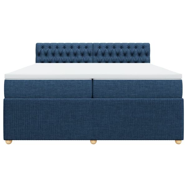 vidaXL Boxspring posteľ s matracom modr&aacute; 200x200 cm l&aacute;tka