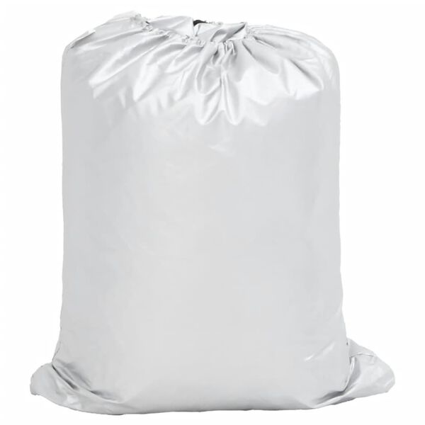 vidaXL Plachta na auto pre sedan s popruhmi plná strieborná XXL