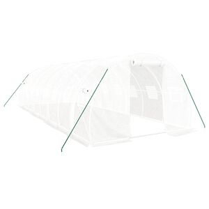 vidaXL F&oacute;liovn&iacute;k s oceľov&yacute;m r&aacute;mom biely 24 m&sup2; 8x3x2 m