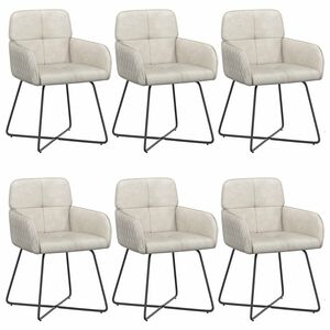 vidaXL Jed&aacute;lensk&eacute; stoličky 6 pcs Zamat Kr&eacute;mov&aacute; 59 x 56,5 x 86 cm