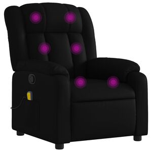 vidaXL Mas&aacute;žne kreslo s polohovac&iacute;m mechanizmom, čierne, umel&aacute; koža