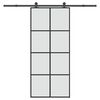 vidaXL Posuvn&eacute; dvere s kovan&iacute;m ESG sklo a hlin&iacute;k 90x205 cm