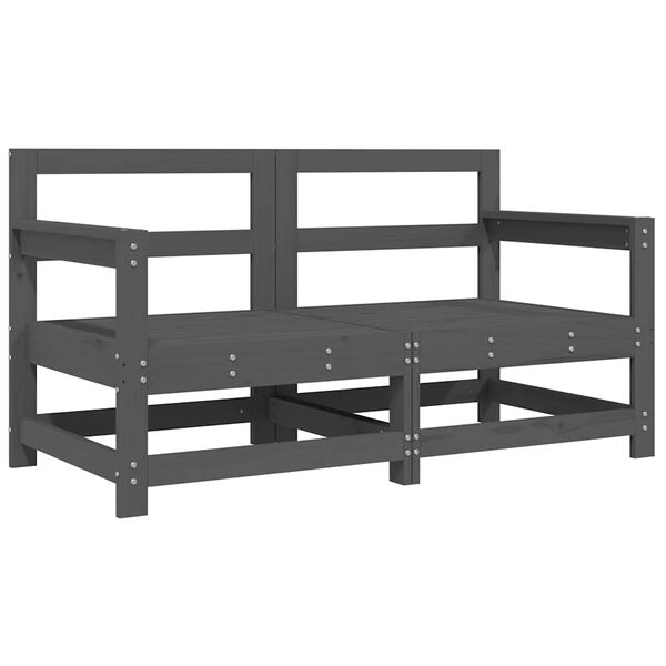 vidaXL Záhradné stoličky s vankúšmi 2 ks sivé borovicový masív