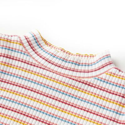 Detské tričko dlhý rukáv stojatý rolák farba ľanu 92