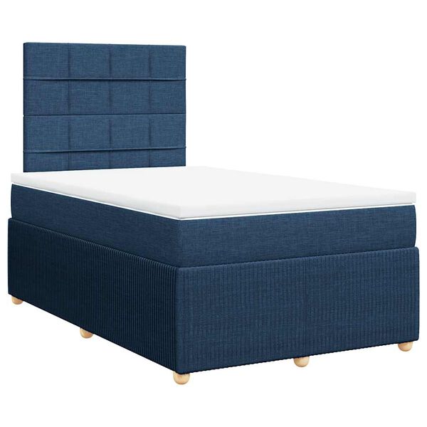vidaXL Boxspring posteľ s matracom modrá 120x200 cm látka