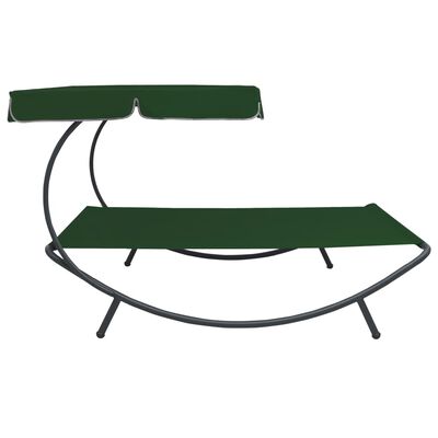 vidaXL Záhradná posteľ s baldachýnom, zelená