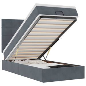 vidaXL Osmansk&yacute; r&aacute;m postele s matracmi tmavosiv&aacute; 80x200 cm zamat