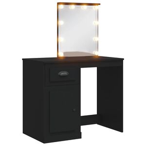 vidaXL Toaletn&yacute; stol&iacute;k s LED svetlami čierny 90x42x132,5 cm