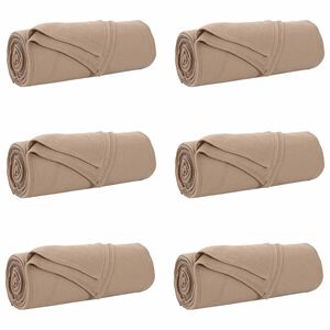 vidaXL Prikr&yacute;vky na hodenie 6 ks ťavov&aacute; 350 x 270 cm 8.09 kg Fl&iacute;s